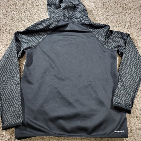 Nike Hoodie Womens Medium Black Green Logo Spellout Pullover Therma Fit - Picture 6 of 7